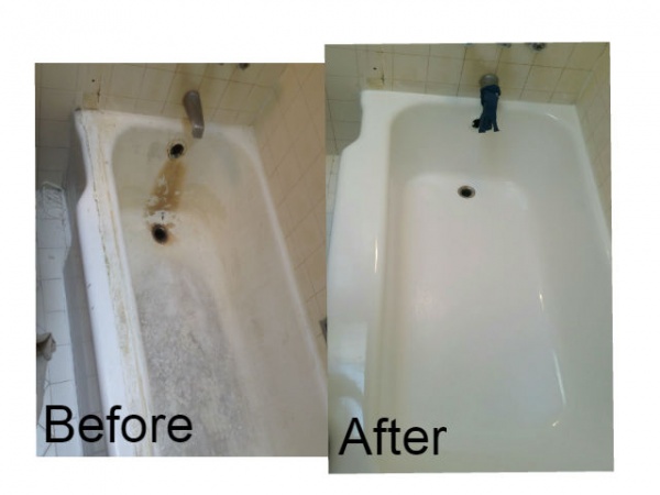 Bathtub looks like new after our refinishing services